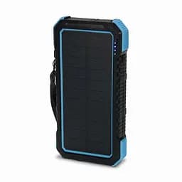Повербанк з сонячною панеллю 20000mAh Power Bank Kraft TPB-1820SLP Blue бездротова зарядка 18W QC2.0 LED-ліхтар (43-00043) - мініатюра 2