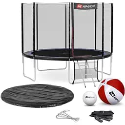 Батут Hop-Sport 10ft с наружной сеткой 305 см. 4 ноги черно-синий