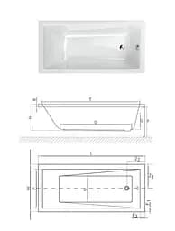 Ванна акрилова Radaway Mirella 170x70 + ніжки WA1-48-170x070 - мініатюра 2