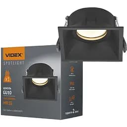 Светильник Videx под лампу GU10 врезной квадрат черный (VL-SPF09S-B)