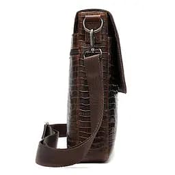 Сумка з тисненням під шкіру крокодила 20039 Vintage коричнева - мініатюра 7