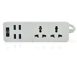 Сетевой фильтр-удлинитель Voltronic Power ТВ07 2 розетки + 4 USB, 2м, сечение 3х0,75мм, 2500W, White - мініатюра 1