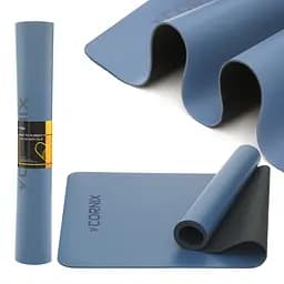 Килимок спортивний Cornix PU 183 x 68 x 0.4 см для йоги та фітнесу XR-0319 Blue
