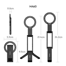 Тримач телефона Ulanzi MA60 Foldable Magnetic Phone Tripod (Red) - мініатюра 4