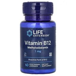 Вітаміни та мінерали Life Extension Vitamin B12 (Methylcobalamin) 1 mg, 60 пастилки