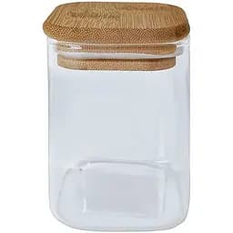 Емкость стеклянная для специй Vittora квадратная с деревянной крышкой 170 мл VT-9035-170 (147026)