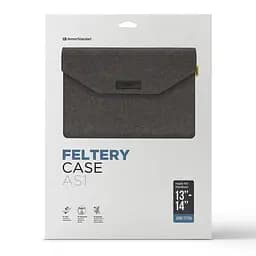 Чохол-конверт для ноутбука MacBook 13-14 , чорний, Feltery Case AS1, повстяний, горизонтальний, захисний, із захистом від подряпин, на липучці, універсальний, ArmorStandart (ARM70766) - мініатюра 2
