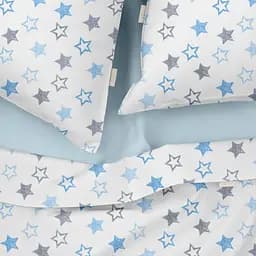 Комплект постільної білизни Cosas Stars CS7 Двоспальний блакитний (StarsClearGreyBlue_58LBlue_180) - мініатюра 3