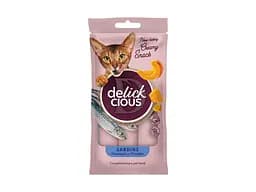 Ласощі для котів Delickcious Сардина з додаванням гарбуза 4 х 15 г (4820269141636)