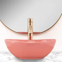 Умивальник Rea Sofia Mini pink накладний рожевий REA-U6335, Цветной - мініатюра 5
