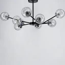 Стельова люстра в чорному корпусі на 10 плафонів | Арт. 8122/10 BK | Line F