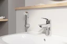 Змішувач для умивальника S-Size + натискний донний клапан Grohe Eurosmart New 23922003 Хром - мініатюра 5