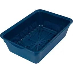 Туалет для котів Тігріс глибокий із сіткою синій 40x27x13 см