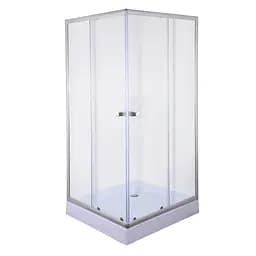 Душова кабіна без піддону Mixxus Cubic SC01-90x90x185-TR хром прозоре скло 4 мм MI6906, Універсальна, прозорий, хром - мініатюра 3