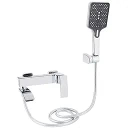 Смеситель для ванны Qtap Swan Cascada, Chrome (k35) с душевым гарнитуром QTSWA260CRM45565