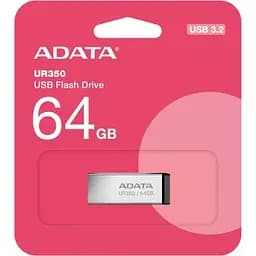 USB флеш накопичувач ADATA 64GB UR350 Silver-Black USB 3.2 (UR350-64G-RSR/BK) - мініатюра 5