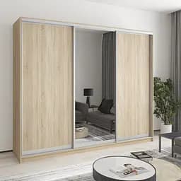 Шафа-купе тридверна MebelStar Комбо AL 2ДСП/Дзеркало 250x45x210 см Дуб сонома (MBS-3213)