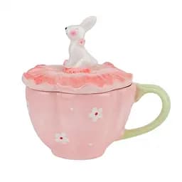 Чашка Elisey Весняне натхнення з кришкою 400 мл (5101-005) рожева      