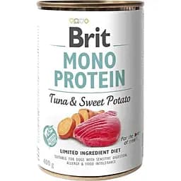 Монопротеиновый влажный корм для собак с чувствительным пищеварением Brit Mono Protein Tuna & Sweet Potato с тунцом и бататом 400 г