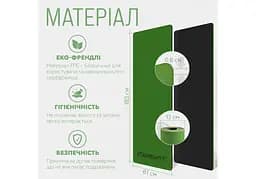 Килимок для йоги та фітнесу EasyFit TPE+TC 6 мм двошаровий зелений-чорний (EF-1924-GNBK) - мініатюра 5