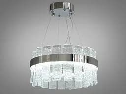 Люстра стельова LED Diasha 817/400CH Ефектна, 90W, срібна, кришталева, сучасний стиль для вітальні, коридору, спальні