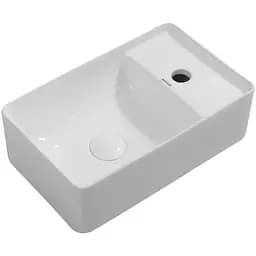 Умивальник підвісний Mixxus Premium Quadro-1201-L 430x265x135 мм з отвором під змішувач та перелив MP6505, Білий