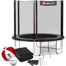 Батут Hop-Sport 8ft (244см) черно-зеленый с наружной сеткой