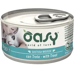 Вологий корм для дорослих котів Oasy Форель 85 г
