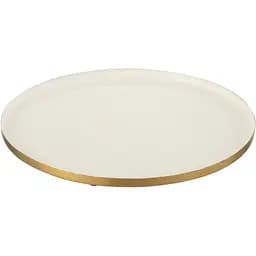 Піднос J-line металевий білий із золотом діаметр 41 см Бельгія (37170)