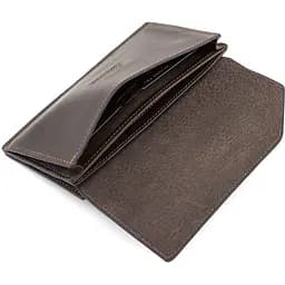 Шкіряне портмоне Elegante шоколад матовий GRANDE PELLE 20х11х2 см acs0032196 - мініатюра 2