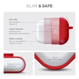 Силіконовий чохол для навушників Apple AirPods Pro 3, Hang Case, червоний, ультратонкий захисний кейс товщиною 2 мм, захист від подряпин, пилу та ударів, компактний, з карабіном для кріплення, ArmorStandart (ARM88282) - мініатюра 3