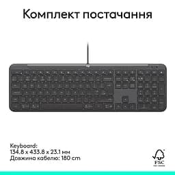 Клавіатура Logitech Signature Slim K620 for Business USB-C UA Graphite (920-013333) - мініатюра 8