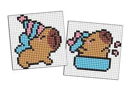 Набір з алмазною мозаїкою на самоклеючій основі для дітей Капібара святкує, 2 шт. 9x9 см, AMS1164