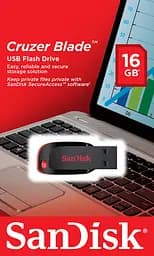 USB Flash SanDisk USB Cruzer Blade 16Gb Black Red - мініатюра 4