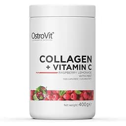 Для суставов и связок OstroVit Collagen + Vitamin C Raspberry lemonade with mint 400 г