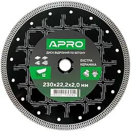 Диск відрізний алмазний APRO кераміка екстра 230мм x 22-24%