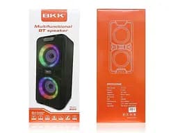 Портативна колонка BKK B86 Акустична система 20 Вт 2 x 4" RGB підсвічування 3000 мАг TF Card Чорний - мініатюра 7