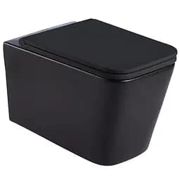 Подвесной унитаз Mixxus Premium Quadro-0302-R Black 530x360x365 мм, Rimless MP6455, Черный матовый