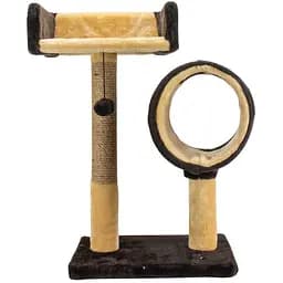 Дряпка Пухнастики з диваном і тунелем шоколадн з бежевим (К-5)