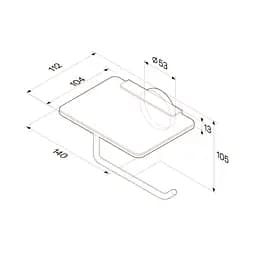 Тримач туалетного паперу з полицею AM.PM X-Joy хром A85A341500 Хром - мініатюра 7