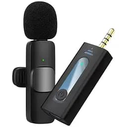 Мікрофон K35 AUX петличний бездротовий приймач + мікрофон Black (17615)