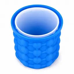 Силіконова форма відро для льоду з кришкою Ice Cube Maker Genie для охолодження напоїв Блакитний 88476 - мініатюра 2