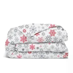 Дитяча постільна білизна фланель Cosas SNOWFLAKES CS12 110х140см (Flannel_SnowflakesGrayRedWhite_El80-16Bubble_140) - мініатюра 3