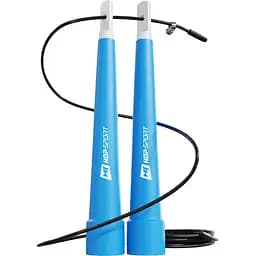 Скакалка Hop-Sport Crossfit HS-P010JR с пластиковыми ручками голубая