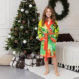 Халат дитячий з плюшевого велюру Grinch 18167 122-128 см - мініатюра 7
