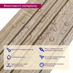 Рейка декоративна Wall Sticker PS 2900х120х12 мм Дуб SW-00002136 - мініатюра 4