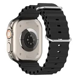 Силіконовий ремінець на смарт-годинник для Apple Watch 38,40,41,42 mm, Ocean Band, black, зі зручною застібкою, для годинника епл вотч, спортивний, ArmorStandart (ARM74233) - мініатюра 3