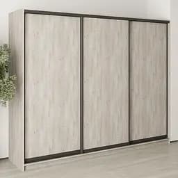Шафа-купе тридверна MebelStar Уні BG 3ДСП 260x60x210 см Аляска сірий (MBS-7942)