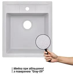 Кухонна мийка Lidz 460х515/200 GRA-09 (LIDZGRA09460515200) - мініатюра 2