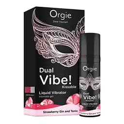 Рідкий вібратор Orgie Dual Vibe! Liquid Vibrator Strawberry Gin and Tonic 15 мл